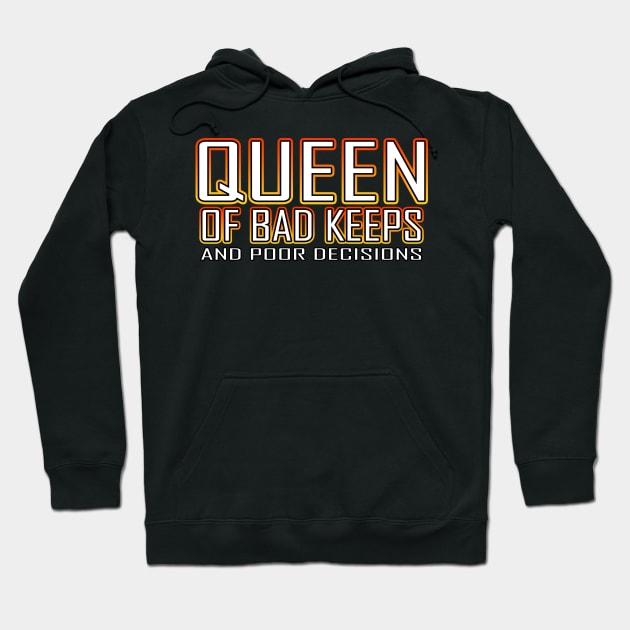 Queen Of Bad Keeps And Poor Decisions Orange Hoodie by Shawnsonart